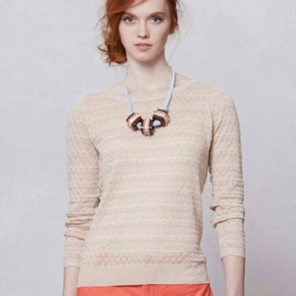 [Anthro] Sparrow Shimmer Peach Sweater